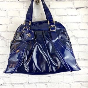XX Max New York blue patent leather bag